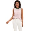ATHLECHIC Women's Striped Color Block Side Slits Crew Neck Casual Sleeveless Shirts - 2 of 4