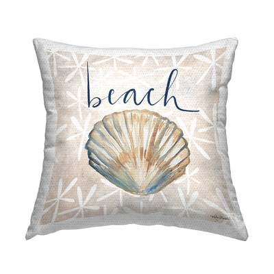Stupell Industries Clam Shell Beach Calligraphy, 18 x 18