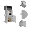 LOVMOR Single Door Cabinet Kitchen Cart with Four Casters - 4 of 4