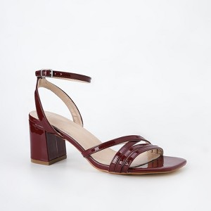 Berness Women's Havana Glossy Strappy Block Heels - 1 of 4