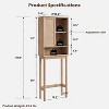 SinCiDo 68" High Natural Rattan Toilet Top Storage Cabinet, Modern Storage Cabinet w/ Sliding Door & Adjustable Shelf,Bathroom Space Saver,Natural Oak - 3 of 4