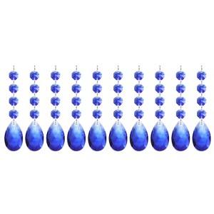 Unique Bargains Hanging Ornament DIY Craft Teardrop Crystal Chandelier Pendant Beads 4.92" x 1.5" 10 Pcs - 1 of 4