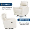Power Recliner Chair Swivel Glider Upholstered Faux Leather Nursery Rocker Reclining Sofa Chair with Charging Port, Curved Armrests & Padded Backrest - 3 of 4
