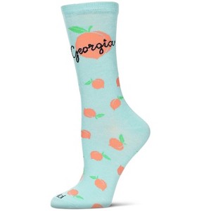Memoi Women's Georgia Bamboo Crew Socks Aqua 9-11 - 1 of 2