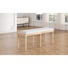 Vynxaria Vintage Solid Rubberwood Bench (50.4"L)6-Leg Durable Build, 330lbs Capacity, Distressed White/Worn-Out Finish Options - 2 of 4