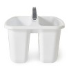 Gracious Living Large Divided Storage Tote Cleaning Caddy w/Handle, White (6 PK)