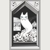 Junior's Design By Humans Ghost cat the Keeper of the Crypt By runcatrun T-Shirt - 2 of 2