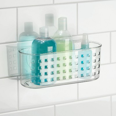 Clear Plastic Suction Mount Shower Basket Organizer