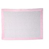 Bacati - Grey Chevron with Solid Border Blanket (Grey Chevron/Baby Pink Border) - 2 of 4