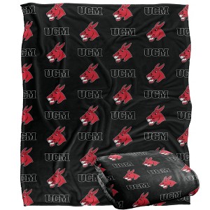 University Of Central Missouri Logo Pattern Silky Touch Blanket White 50x60 - 1 of 4