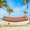 Tangkula Patio Hammock Foldable Portable Swing Chair Bed Detachable Pillow Blue & Green - 3 of 4
