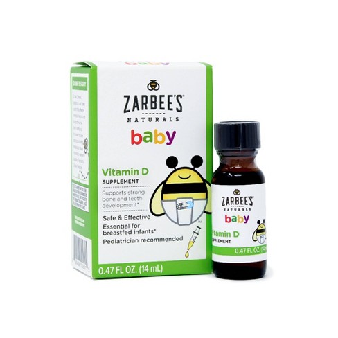 Zarbees Naturals Baby Vitamin D Drops 047 Fl Oz