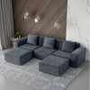 Dolonm 118"Modular Combination Sofa Convertible Boneless Compression Sofa Bed,Seats and Foot Pedal - 3 of 4