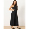 Allegra K Women's Cross Neck Sleeveless Wide Leg Full Length Romper Jumpsuits - 4 of 4