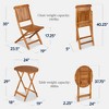 Best Choice Products 3-Piece Acacia Wood Bistro Set, Folding Patio Furniture w/ 2 Chairs, Table - Natural - 2 of 4