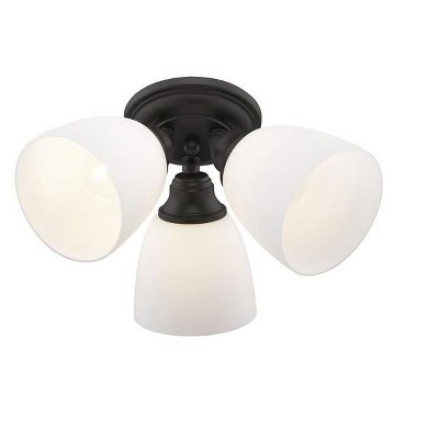 Somerville 3-Light Bronze Flush Mount with Opal Glass