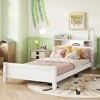 Twin Size Wooden Bookcases Bed with Bookcase Headboard and LED Motion Sensor Light - 3 of 4