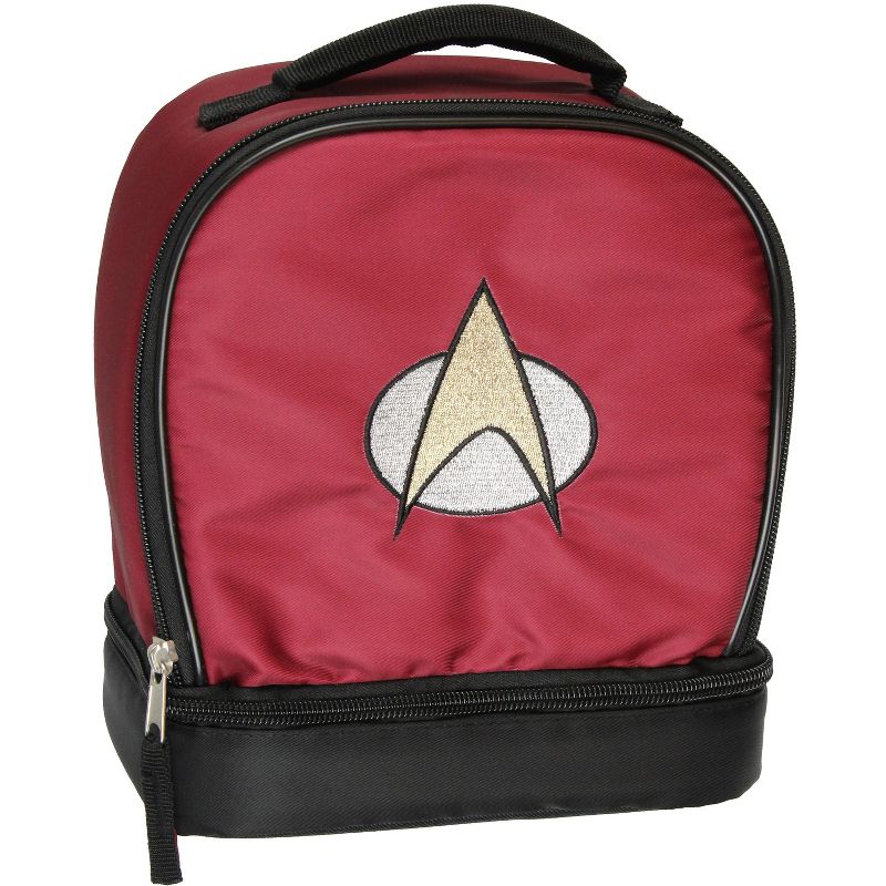 Star Trek The Next Generation Picard Dual Compartment Insulated Lunch Box Bag Red, 1 of 11