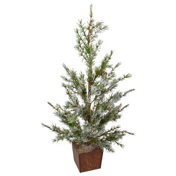 Northlight 2.3 FT Potted Frosted Pine Artificial Christmas Tree â€“ Unlit