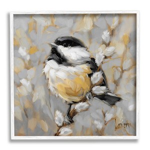 Stupell Industries Bird Perched Pussy Willow Wildlife Framed Giclee - 1 of 4