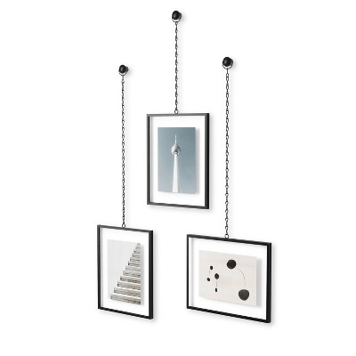 8" x 10" (Set of 3) Fotochain PD Multiple Image Frames Black - Umbra