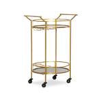 Round Metal Bar Cart Gold - Linon