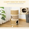 LOVMOR 28 Inch Cat Condo, 3 Story Cat Hideaway with Sisal Scratching Pad, Barrel Shaped Small Cat Tree for Indoor Cats - 4 of 4