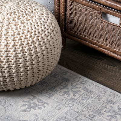 Light Gray Persian Vintage Moroccan Rectangular Area Rug