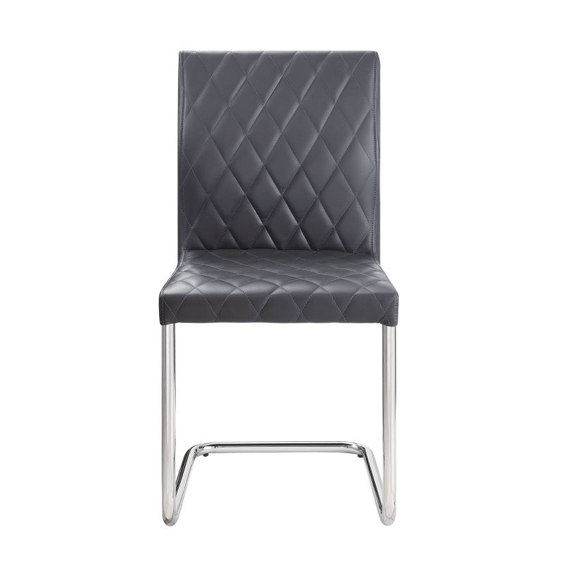 Set 2 17&#34; Ansonia Dining Chairs Gray/Chrome - Acme Furniture, 3 of 8