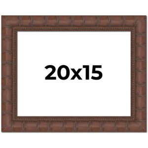 PosterPalooza | 20x15 Wide Bamboo Picture Frame, UV Acrylic, 4 Finishes - Brown, Black, Silver, and Natural - 1 of 4