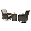UPTION 3-Piece Wicker Outdoor Seating Group with Fire Pit - 2 of 4