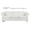 NicBex 84.65" Chesterfield Sofa with Rolled Arm, Modern PU Leather 3 Seater Sofa Couch, Upholstered Vintage Couch for Living Room - 2 of 4