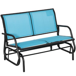 Outsunny 2-Person Outdoor Glider Bench, Patio Double Swing Rocking Chair Loveseat w/Powder Coated Steel Frame for Backyard Garden - 1 of 4