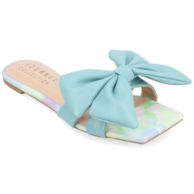 Journee Collection Womens Kealla Slip On Slide Flat Sandals