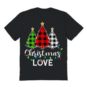 Rerun Island Men's Christmas Love Trees Short Sleeve Graphic Cotton T-Shirt - 1 of 1