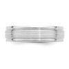 Black Bow Jewelry 6mm 14K White or Yellow Gold STD Wgt Grooved Edge Comfort Fit Band - 3 of 4