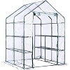 Outdoor Gardening Greenhouse, 56.3x56.3x76.77 Inch 6 Shelf Walk in, Heavy Duty Metal Frame,PE Cover, Roll Up Door, All Season Plant House - 2 of 2