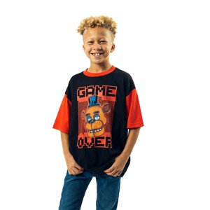 Five Nights At Freddy's Game Over Crew Neck Short Sleeve Boy's Colorblock T-shirt - 1 of 4