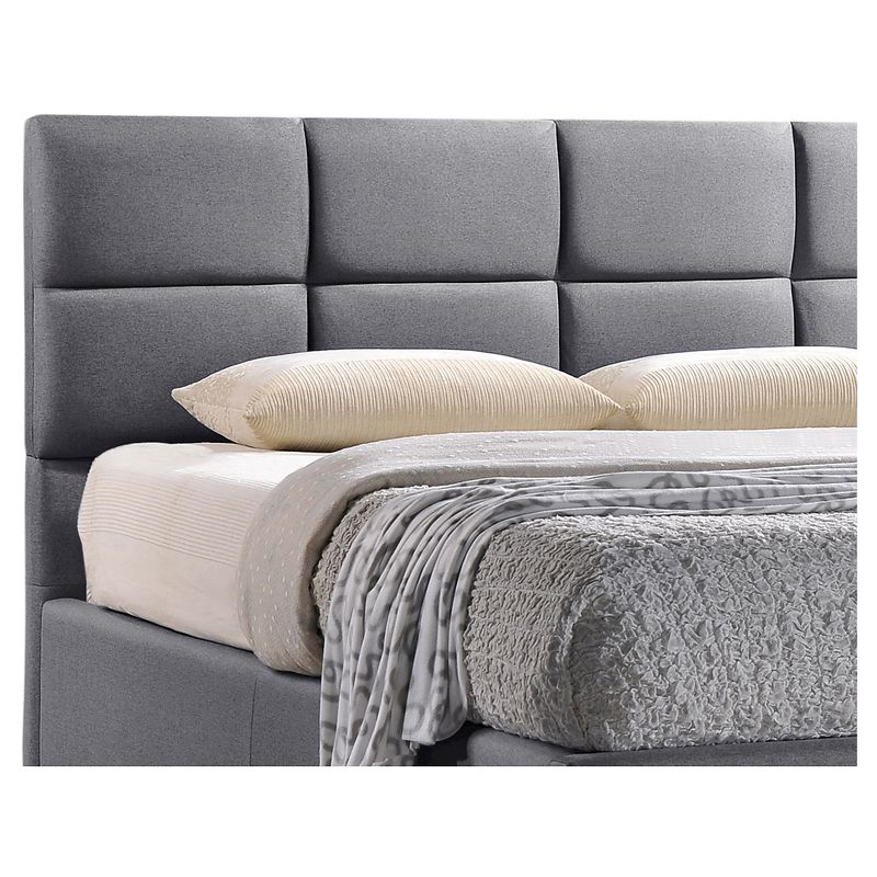 Queen Sophie Modern and Contemporary Fabric Upholstered Platform Bed Gray - Baxton Studio, 4 of 6