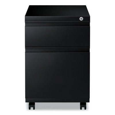 Alera Mobile 2-Drawer Legal Size Lockable File Cabinet, Black