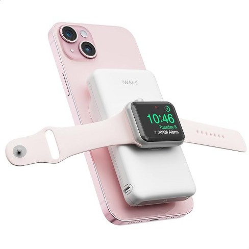 Iwalk Mag-x Magnetic Wireless 10000mah Power Bank With Iwatch Charger Pd  Fast Charging Portable Charger Compact Battery Pack Compatible With Iphone  : Target