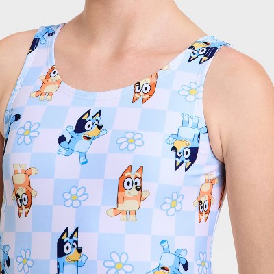 Bluey Girls' Bluey One Piece Swimsuit - Light Blue S — фото 3