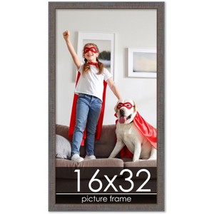 PosterPalooza | Panoramic Textured Grey Picture Frame - UV Acrylic, Foam Board Backing, Hanging Hardware - 1 of 4