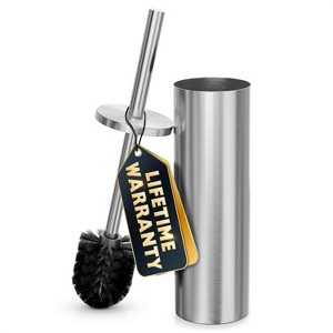 Gold Toilet Brush and Holder Set, Brushed Stainless Steel Bowl Brush with Replacable Head and Removable Inner Bowl - 1 of 4