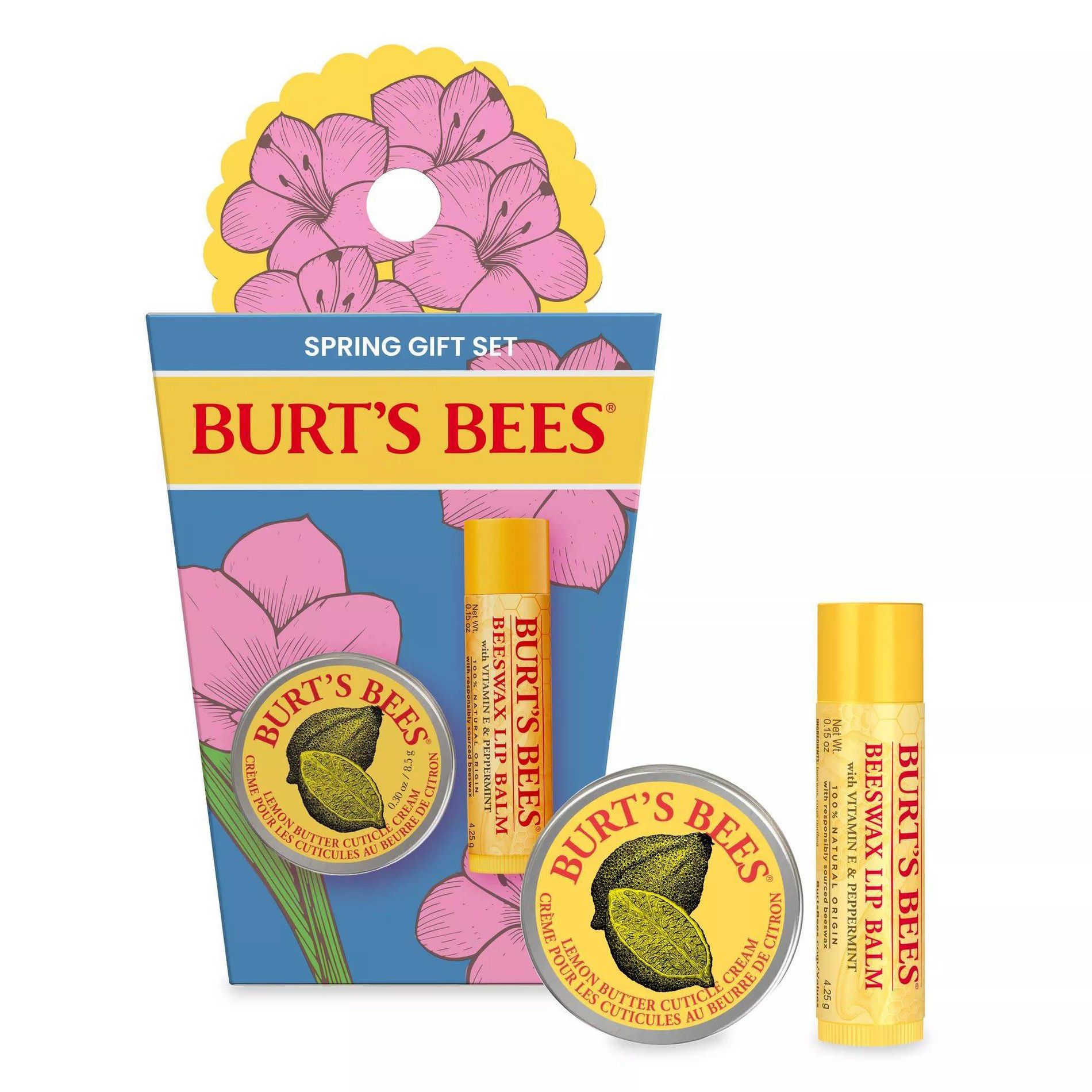 Burt's Bees Spring Surprise Gifts Beeswax Balm and Mini Lemon Butter Cuticle Cream - 0.46oz