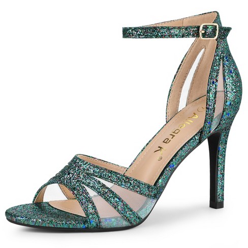 Allegra K Women's Glitter Ankle Strap Stiletto Heels : Target