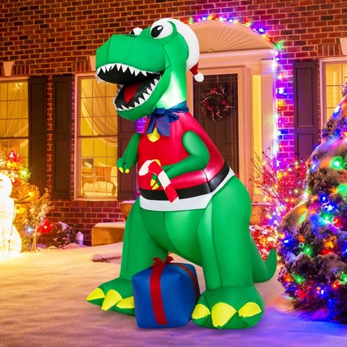 Costway 6ft Inflatable Christmas Dinosaur Dinosaur Decoration With Led ...