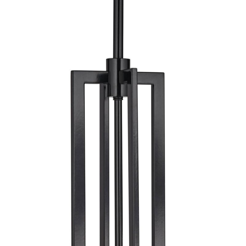 Possini Euro Design Sundry Semi Gloss Black Drum Pendant Chandelier 24" Wide Modern Double Shade 4-Light Fixture for Dining Room Foyer Kitchen Island, 5 of 10