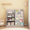 KWPZQEB Kids Bookshelf and Toy Storage - 4 Tier Kids Book Shelf for Kids Rooms, Toddler Bookshelf Baby Bookcase for Nursery, Gray - 2 of 4