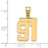 Black Bow Jewelry 14k Yellow Gold, Athletic Collection Medium Polished Number 91 Pendant - 2 of 3